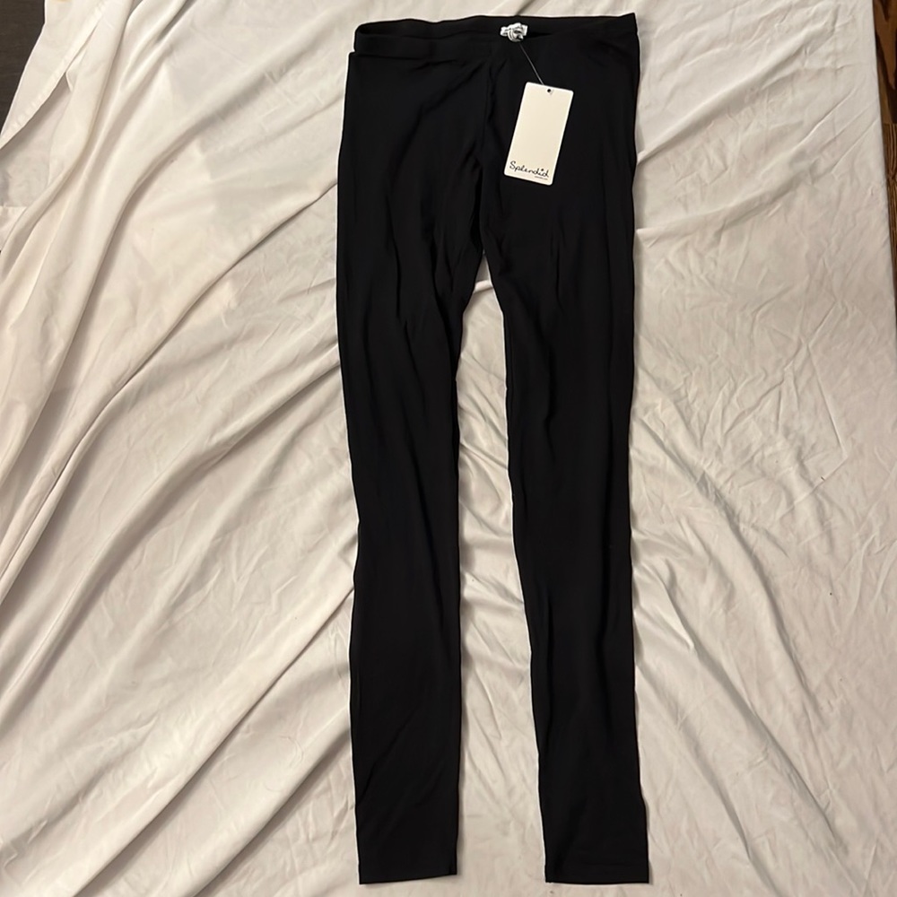 NWT SPLENDID STRETCH COTTON SIZE SMALL BLACK COTTON LIGHTWEIGHT LEGGINGS